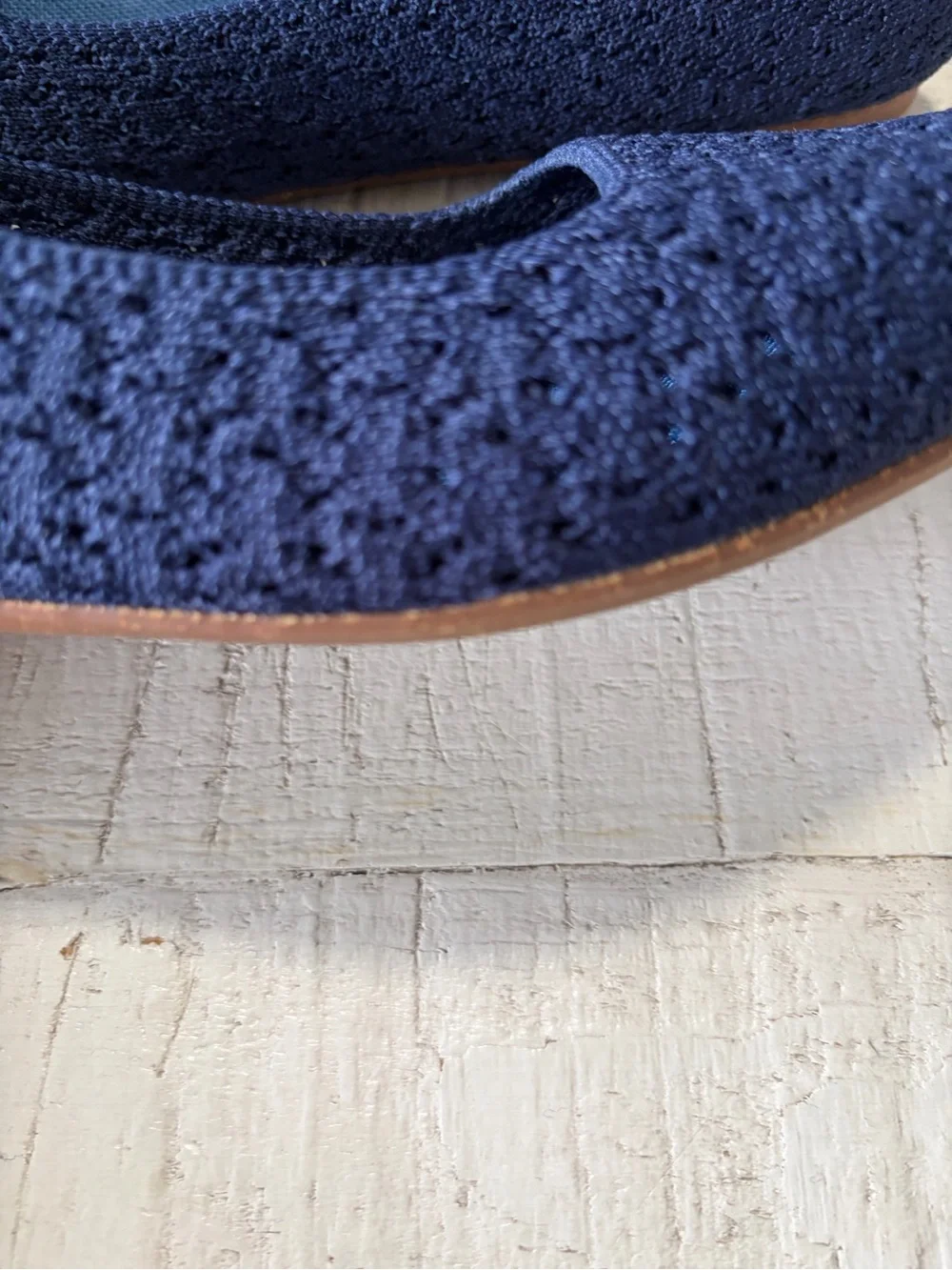 Rothy’s the Max Square in Deep Navy Crochet size 8.5 Knit Flats In Love Insoles - Picture 13 of 14
